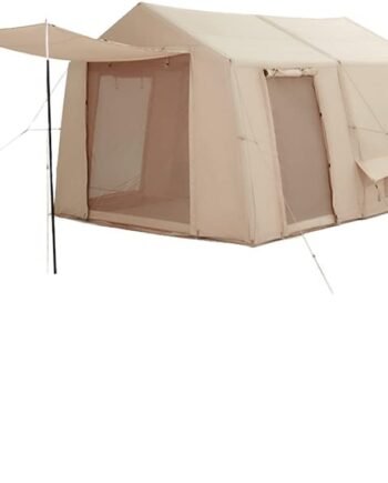 Outdoor Inflatable Camping Tent with Pump, 12m2 Glamping Tents, Easy Setup 4 Season Windproof House for Fishing, Camping & Hiking