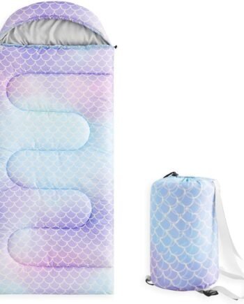 Kids Sleeping Bag for Girls Toddlers, Camping in Warm Cold Weather, Backpacking Lightweight Compact Outdoor Liner for 3 Seasons Summer Spring Fall