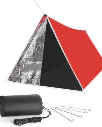 Extra Large Zipper Reusable Survival Emergency Shelter Tent,Thermal Waterproof Fireproof Lightweight Bugout, with Paracord✚Stake for Camping,First Aid,Hiking&Bushcraft