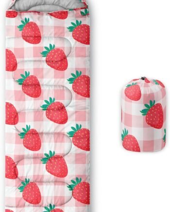 Kids Sleeping Bag for Boys Girls,Rocket Moon Print-Lightweight Warm Portable Outdoor Indoor-Waterproof Cold Weather Resistant Sleeping Bag for Camping Hiking