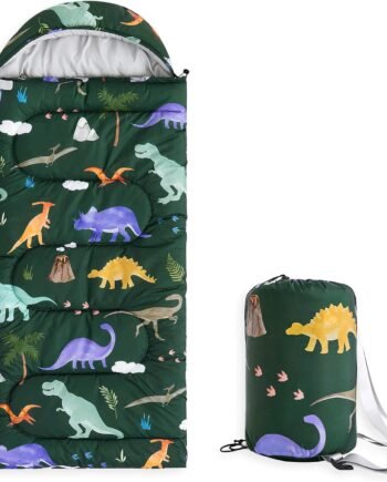 Kids Sleeping Bag for Boys Toddlers, Camping in Warm Cold Weather, Backpacking Lightweight Compact Outdoor Liner for 3 Seasons Summer Spring Fall