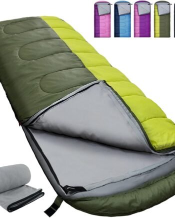 XL 10 Degree Sleeping Bags Waterproof for Adults 350GSM Machine Washable with Compression Sack for 3-4 Season Camping Outdoor