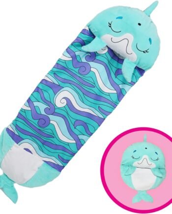 Pillow & Sleepy Sack Medium Dolphin 54" Comfy, Cozy, Compact, Super Soft, Warm, All Season, Sleeping Bag with Pillow